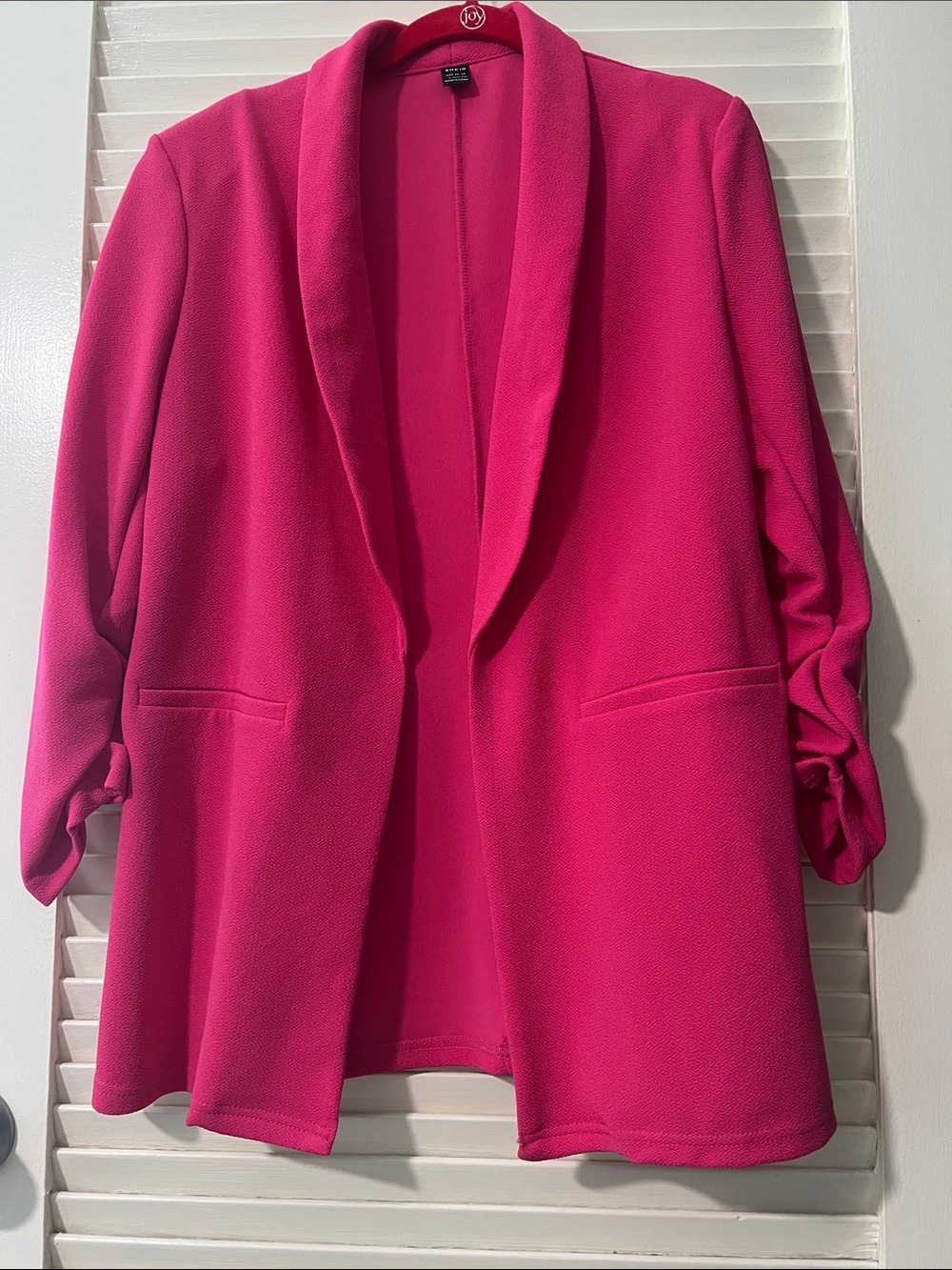 Women's Open-Front Hot Pink Blazer Jacket